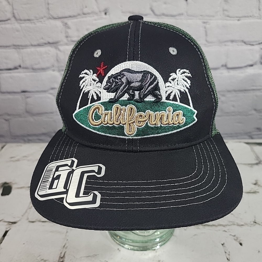 California Bear Snapback Mesh Back Hat Adjustable Ball Cap